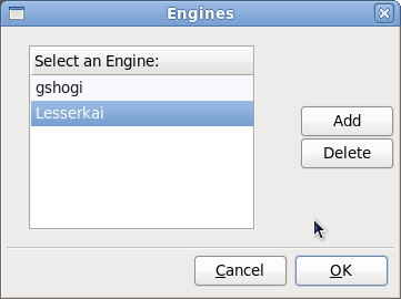 gshogi engines screenshot